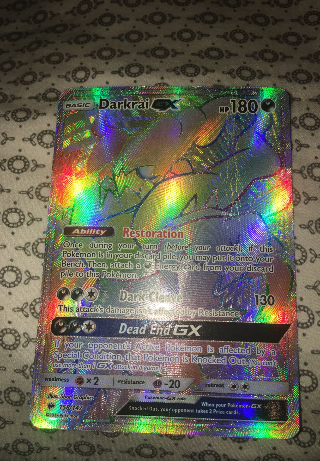 Darkrai rainbow GX Pokémon card
