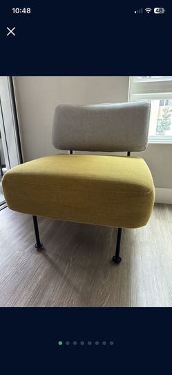 West Elm Ruby Slipper Chair With Ottoman