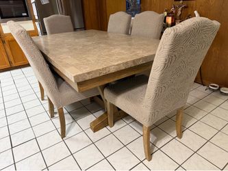 Marble table and 6 chairs