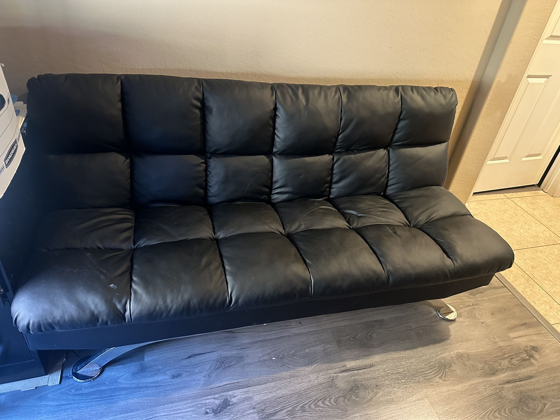 Black Pleather Futon