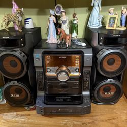 Sony 5-Disc CD Stereo System with Dual D.S.W. Speakers – Powerful Sound