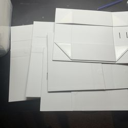 Five White Gift Boxes 