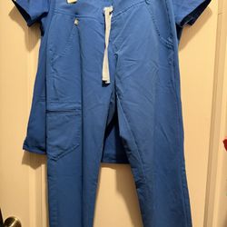 Figs XS Royal Blue Scrubs Petite Set