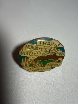 Vintage 1997 Mormon Trail 150th Anniversary Faith in Every Footstep Enamel Pin