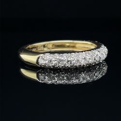 14K Gold Diamond Band Size 7