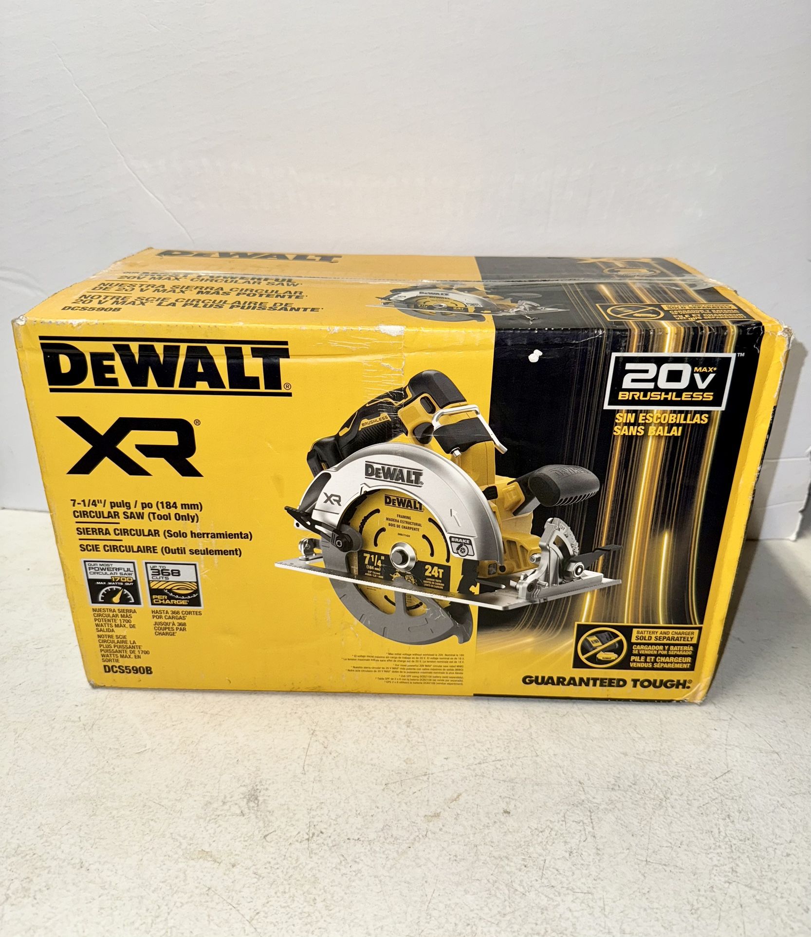 DEWALT DCS590B XR 20-Volt MAX Battery 7-1/4 in. Cordless Brushless Circular Saw (Tool Only) New