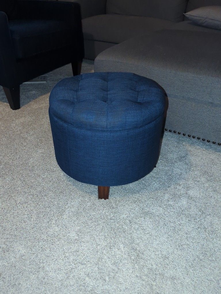 Blue Storage Ottomans