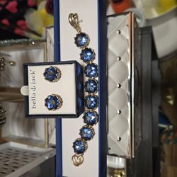 Earings And Bracelet With Blue Stone Fine Jewelry 