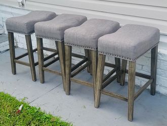 Counter Height Bar Stools with Footrest Set of 4. L19xD12xH25”