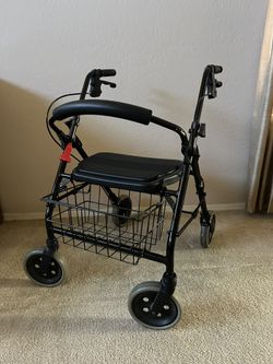 Duet FoldingTransport Wheelchair and Rollator Walker, Black
