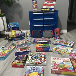 Toy Box With Many Fun Board Games