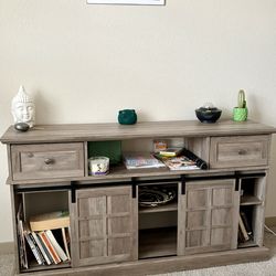 Modern Wood TV Stand / Storage Cabinet – Rustic Gray Finish