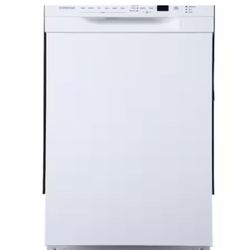 EdgeStar 18 in. Front Control Dishwasher in White with Stainless Steel Tub