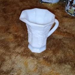 White Glass ( Grapes) Pitcher 