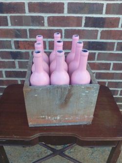 Bottles in old wooden crate