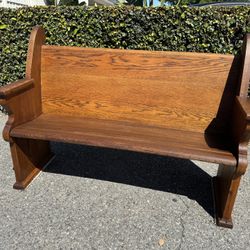 Antique Solid Wood CHURCH PEW Deacon Bench