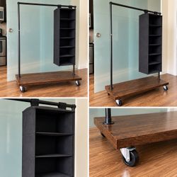 Rolling Garment Rack w/ 6-Shelf Closet Organizer