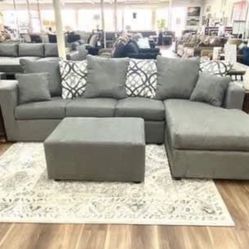 AZ Made sectional Sofa Couch Gray Black Purple 