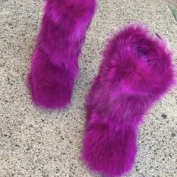 Fuchsia Real Fur Boots Size 5 