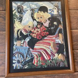 Vintage Needlepoint- Dutch Children