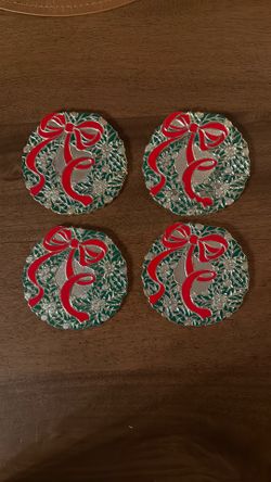 Christmas Silver Vintage Coasters