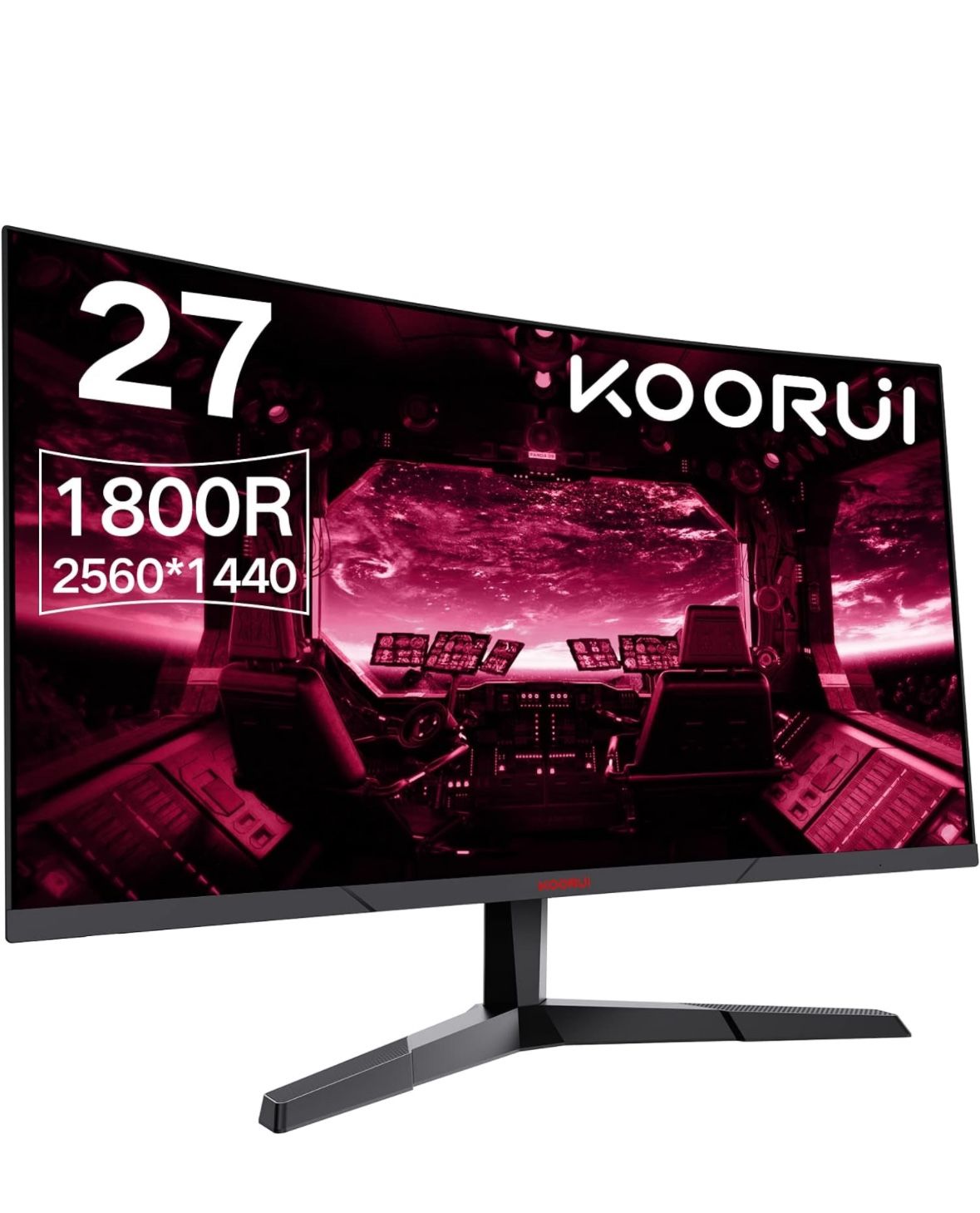 KOORUI 27' 1800R 2560*1440p QHD 144hz curved monitor