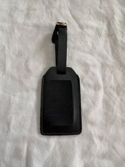 Black Leather Luggage Tag