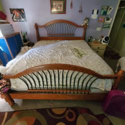 Cal King Pillow Top Mattress/Box Springs And Bed Frame 