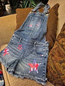 Girl's Jordache   Denim Bib Overol Shorts , XXL