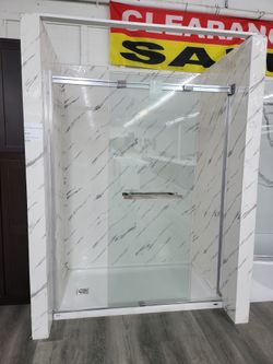 Shower Base And Glass Doors