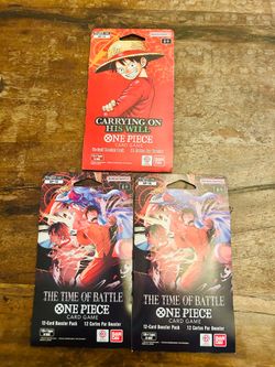BUNDLE ONLY. Sealed One Piece Card Game booster pack bundle — OP13 + OP16 — 3 packs total — collectors item — no trades.