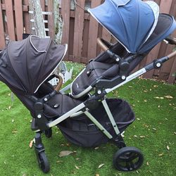 Mockingbird double stroller with Graco infant car seat adapter  (carseat not included)