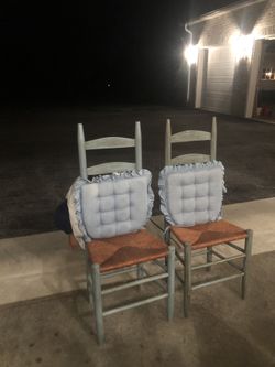 Turquoise Wooden handpainted chairs.