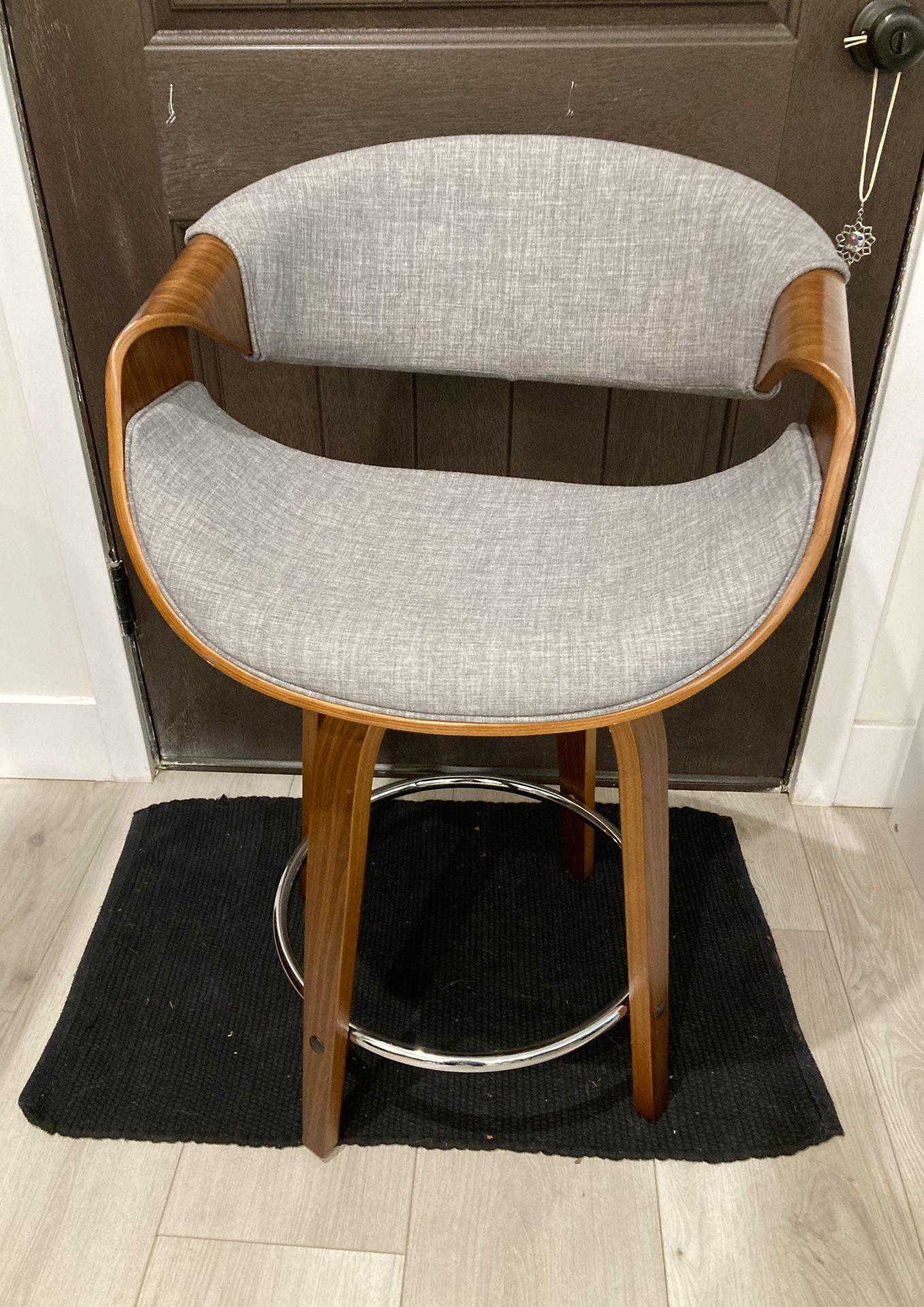 Stylish Gray Wooden Retro Bar Stool