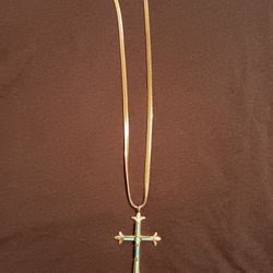 Silver And Turquoise Cross 