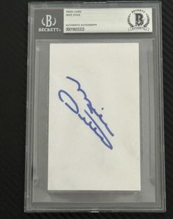 Mike Ditka BAS Auto 3x5 Index Card Chicago Bears HOF 1988 Signed Slab