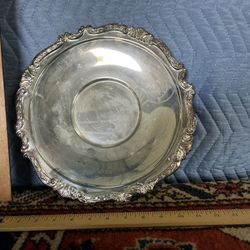 Heavy Round Silver Plate Tray