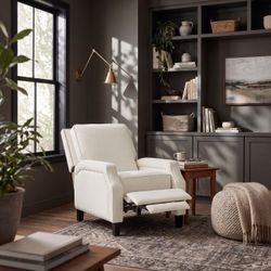 Push Back Reclining Chair Beige Boucle fabric, New Especial price