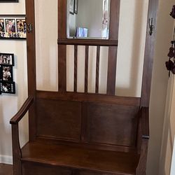 MAKE AN OFFER - Antique Maple Hall Tree From Early 1900s