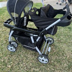 Ready2Grow LX Double Stroller And Car seat Set