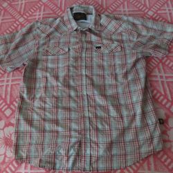 Howler Brothers Shirt Mens Pearl Snap Plaid Vented Western Outdoor Poly  M