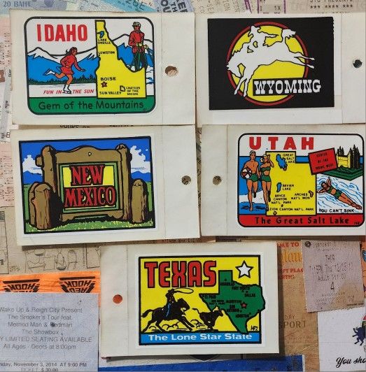 Vintage Travel RV State Stickers 