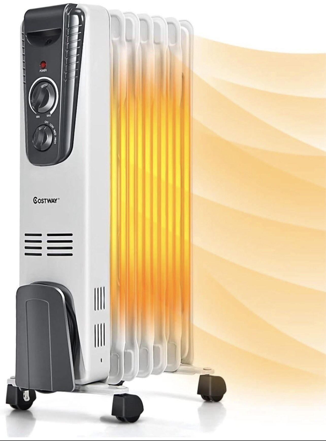 Costway Oiled Filled Radiator Heater , 1500w Portable Space Heater