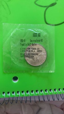 1951 US Half Dollar Uncirculated. Silver.