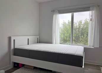 IKEA FULL SIZE white bed frame and mattress