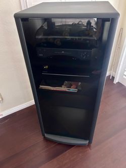 Black Media Storage Cabinet