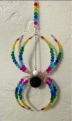 Multi color handmade beaded sun catcher