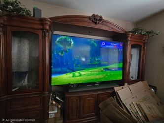 Large Solid Wood Entertainment Center