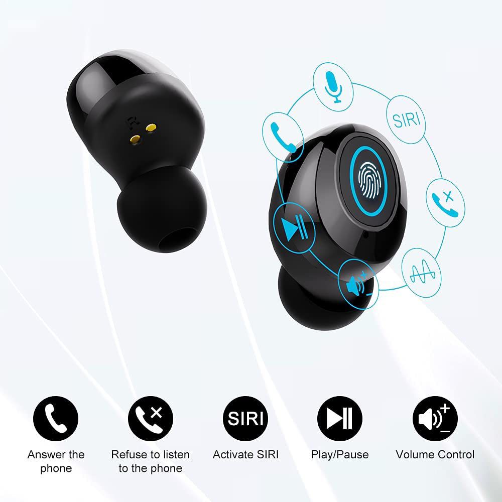 Wireless Earbud, Wireless Headphones Bluetooth 5.1 Headphones with Microphone, IP7 Waterproof Stereo Bluetooth Earphones Ear Bud, in-Ear Headset with 