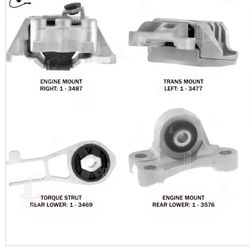 2015-2020 Jeep Renegade 2.4L Motor And Trasmission  Mounts